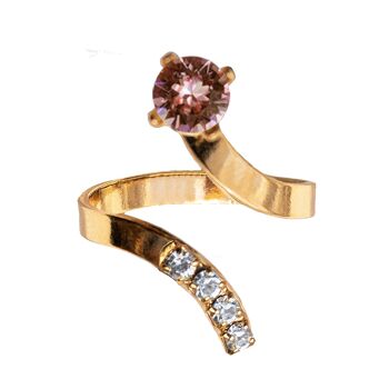 Un anneau en cristal, rond 5mm - argent - blush Rose 1