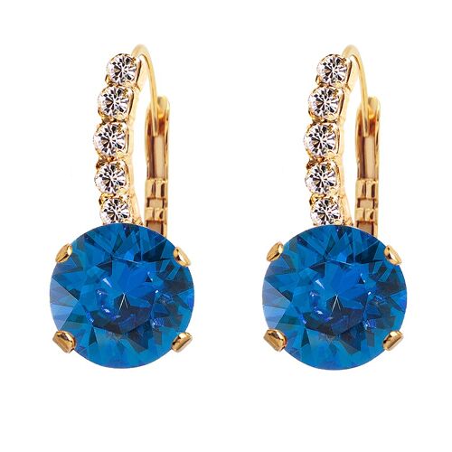 Earrings with crystal legs, 8mm crystal - gold - capri