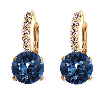Earrings with crystal legs, 8mm crystal - gold - montana
