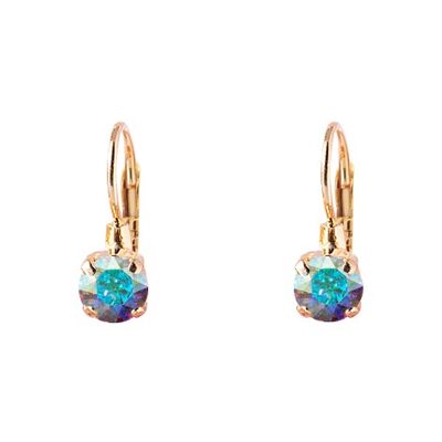 Mini -hanging earrings, 5mm crystal - gold - aurore borale