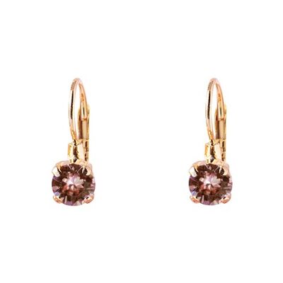 Mini hanging earrings, 5mm crystal - gold - blush Rose