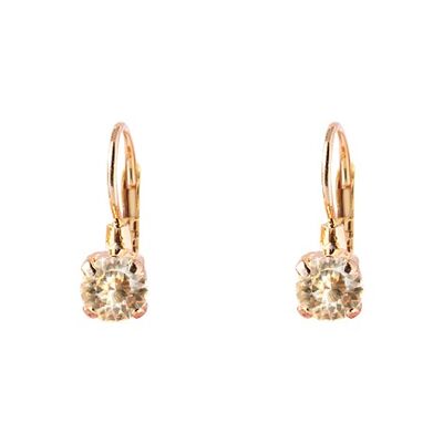 Mini hanging earrings, 5mm crystal - gold - Light Silk