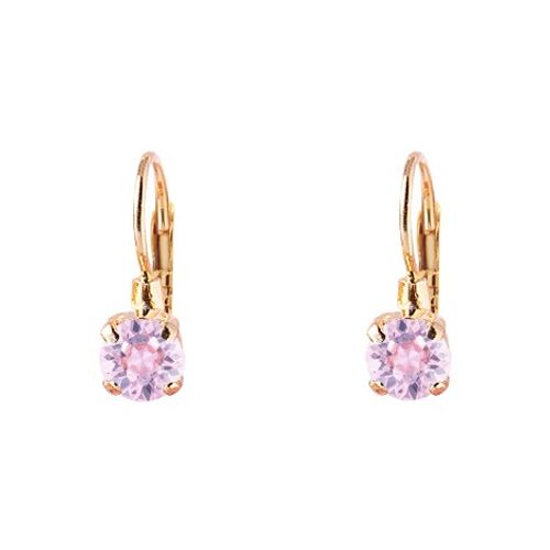 Mini hanging earrings, 5mm crystal - gold - Provance Lavender