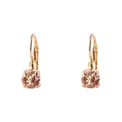Mini hanging earrings, 5mm crystal - gold - Light Peach