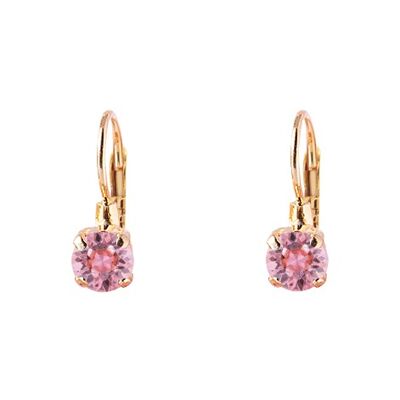 Mini hanging earrings, 5mm crystal - gold - Light Rose