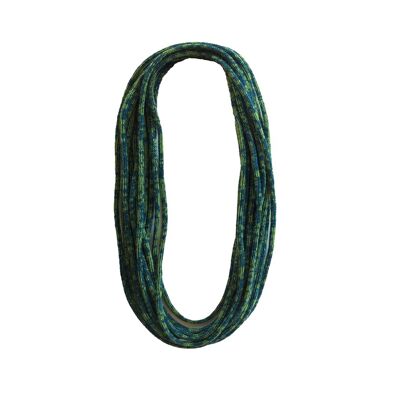 Knitted chain "SloWool" petrol / yellow-green