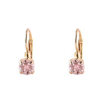 Boucles d'oreilles mini pendantes, cristal 5mm - or - rose vintage 1