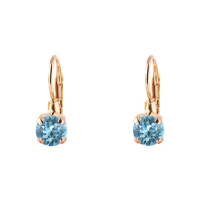 Mini hanging earrings, 5mm crystal - silver - Aquamarine