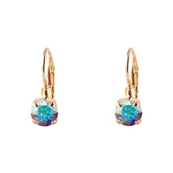 Boucles d'oreilles mini pendantes, cristal 5mm - argent - aurore borale 1