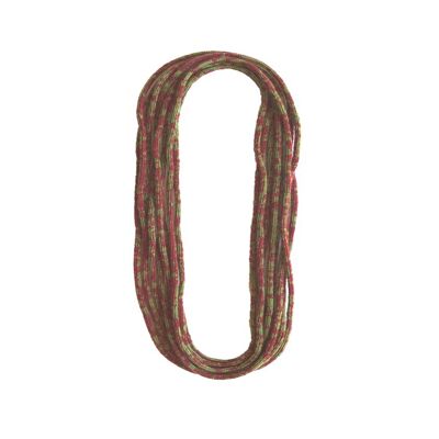 Knitted chain "SloWool" red / yellow-green