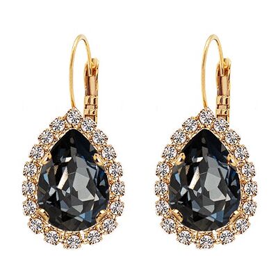 Luxurious drop earrings, 14mm crystal - gold - Silvernight