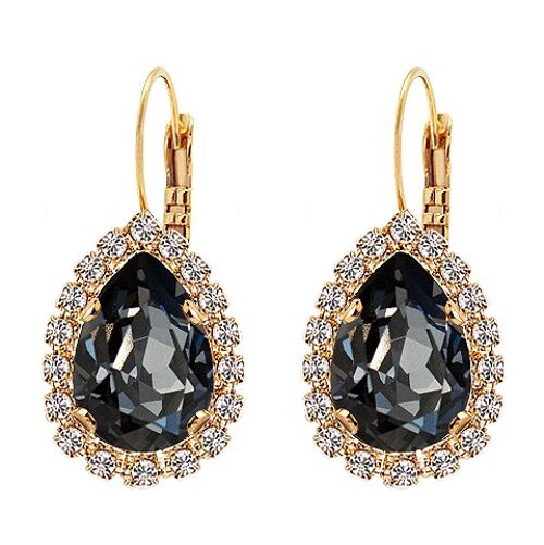 Luxurious drop earrings, 14mm crystal - silver - Silvernight