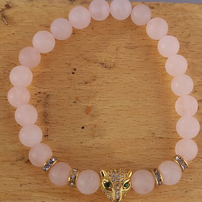 Gemstone bracelet made of rose quartz matt