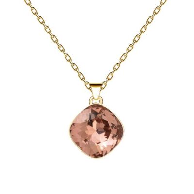 ROMBA CORRY, Cristal de 10 mm con sujeción (solo plata) - Plata - Rosa rubor