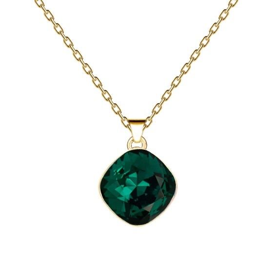 TORTA ROMBA, Cristallo 10MM Con Holding (Solo Argento) - Argento - Smeraldo