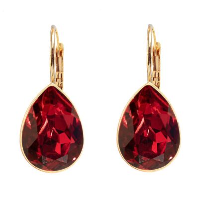 Classic drop earrings, 14mm crystal - gold - Scarlet