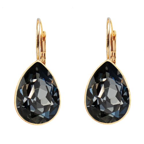 Classic drop earrings, 14mm crystal - gold - Silvernight