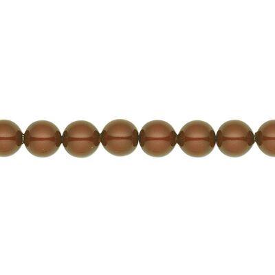 Tour de cou perles fines, perles 3mm - or - marron velours
