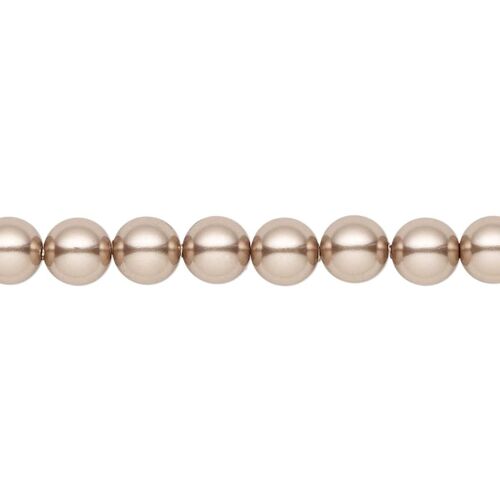 Fine pearl choker, 3mm pearls - gold - bronze