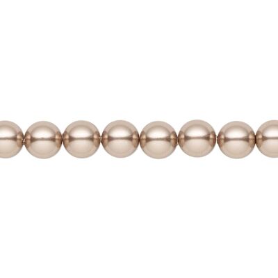 Fine pearl choker, 3mm pearls - gold - bronze