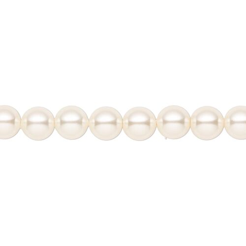 Fine pearl choker, 3mm pearls - gold - cream