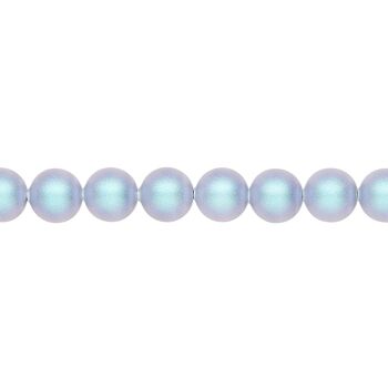 Tour de cou perles fines, perles 3mm - or - Bleu Clair Irid 1