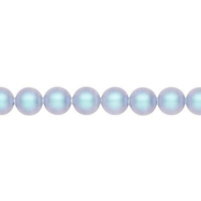 Fine pearl choker, 3mm pearls - gold - Irid Light Blue