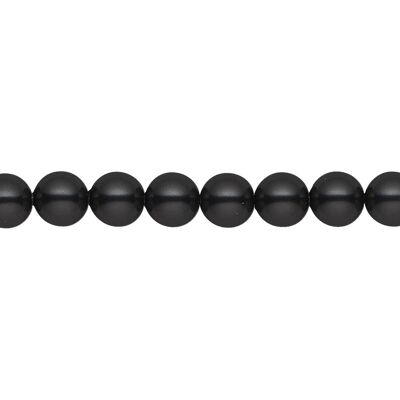 Fine pearl choker, 3mm pearls - gold - mystic black