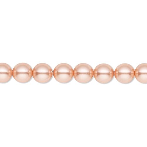 Fine pearl choker, 3mm pearls - gold - Rose Peach
