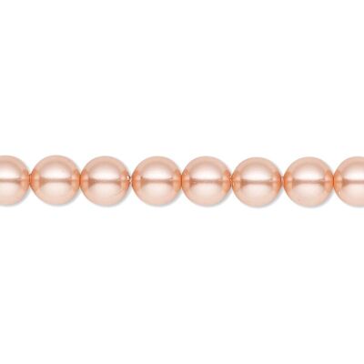 Girocollo di perle fini, perle 3mm - oro - Rose Peach