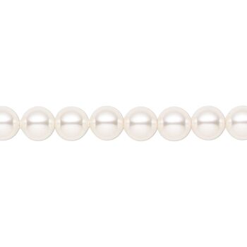 Tour de cou perles fines, perles 3mm - or - Blanc 1