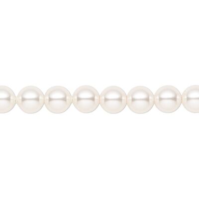 Fine pearl choker, 3mm pearls - gold - White