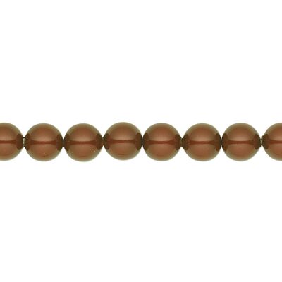 Fine pearl choker, 3mm pearls - silver - velvet brown