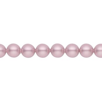 Tour de cou perles fines, perles 3mm - argent - Rose poudré 1