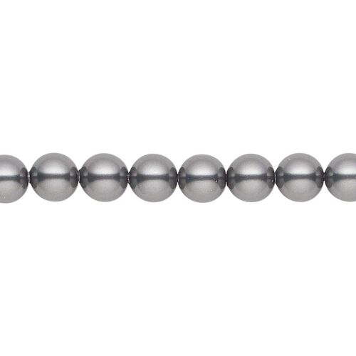 Fine pearl choker, 3mm pearls - silver - gray