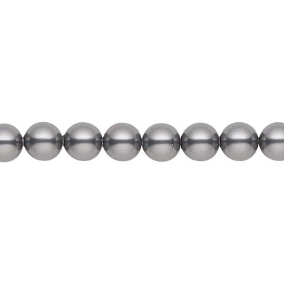 Feiner Perlenhalsreif, 3 mm Perlen - Silber - Grau
