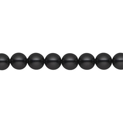 Tour de cou perles fines, perles 3mm - argent - noir mystique