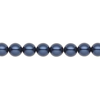 Tour de cou perles fines, perles 3mm - argent - Bleu Nuit 1