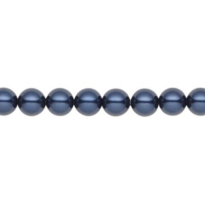 Fine pearl choker, 3mm pearls - silver - Night Blue
