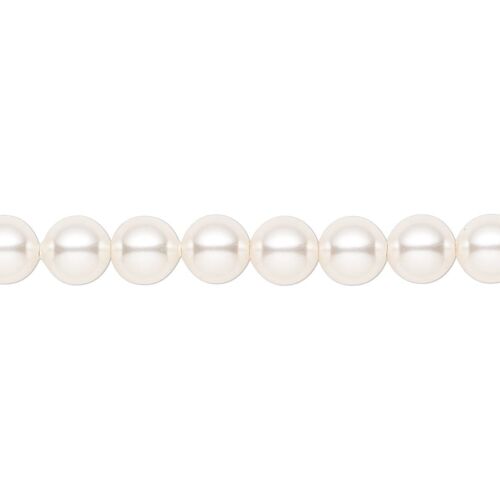 Fine pearl choker, 3mm pearls - silver - White