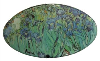 Barrette 8 cm qualité supérieure, Iriss Vincent van Gogh, pince made in France 1