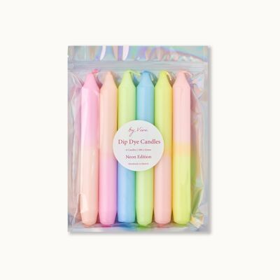 Dip dye candle set: Neon Edition