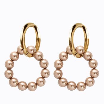 Boucles d'oreilles rondes classiques en perles d'argent - argent - bronze 1