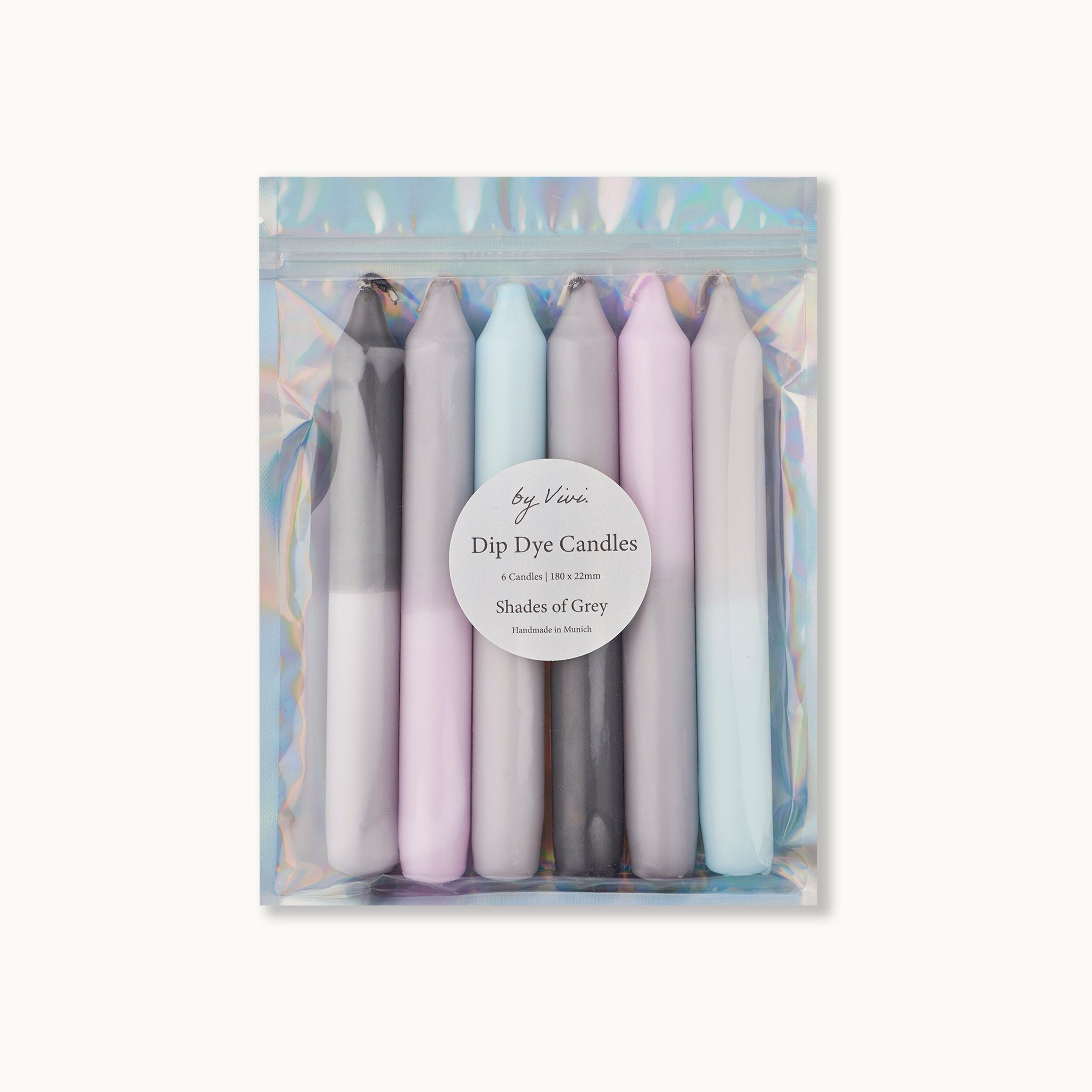 Juego de velas Dip Dye: tonos de gris