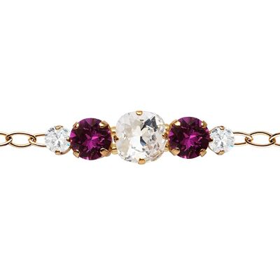 Five crystal bracelet in the chain - gold - crystal / amethyst