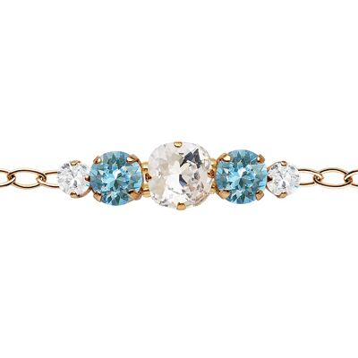 Bracelet cinq cristaux dans la chaîne - or - Cristal / Aigue-marine