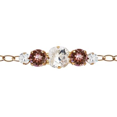 Five crystal bracelet in the chain - gold - Crystal / Blush Rose
