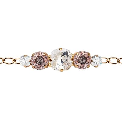Five crystal bracelet in the chain - gold - Crystal / Rose Patina