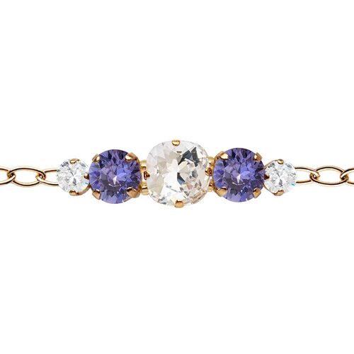 Five crystal bracelet in the chain - gold - crystal / tanzanite