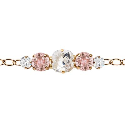 Five crystal bracelet in the chain - gold - crystal / vintage rose